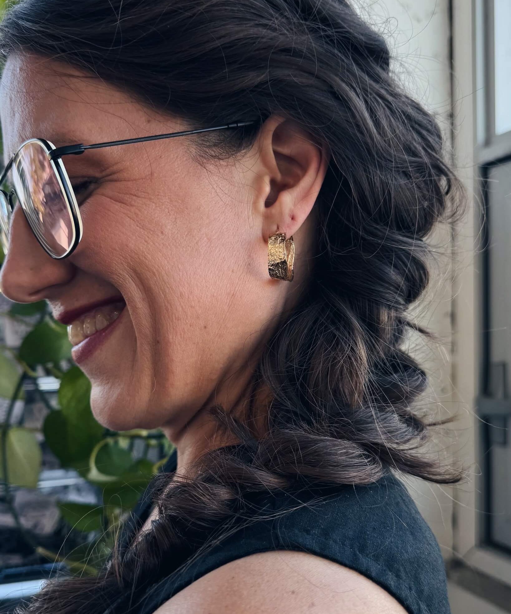 Double Dare – Grosses boucles d’oreilles texturées faites à la main - Lidia