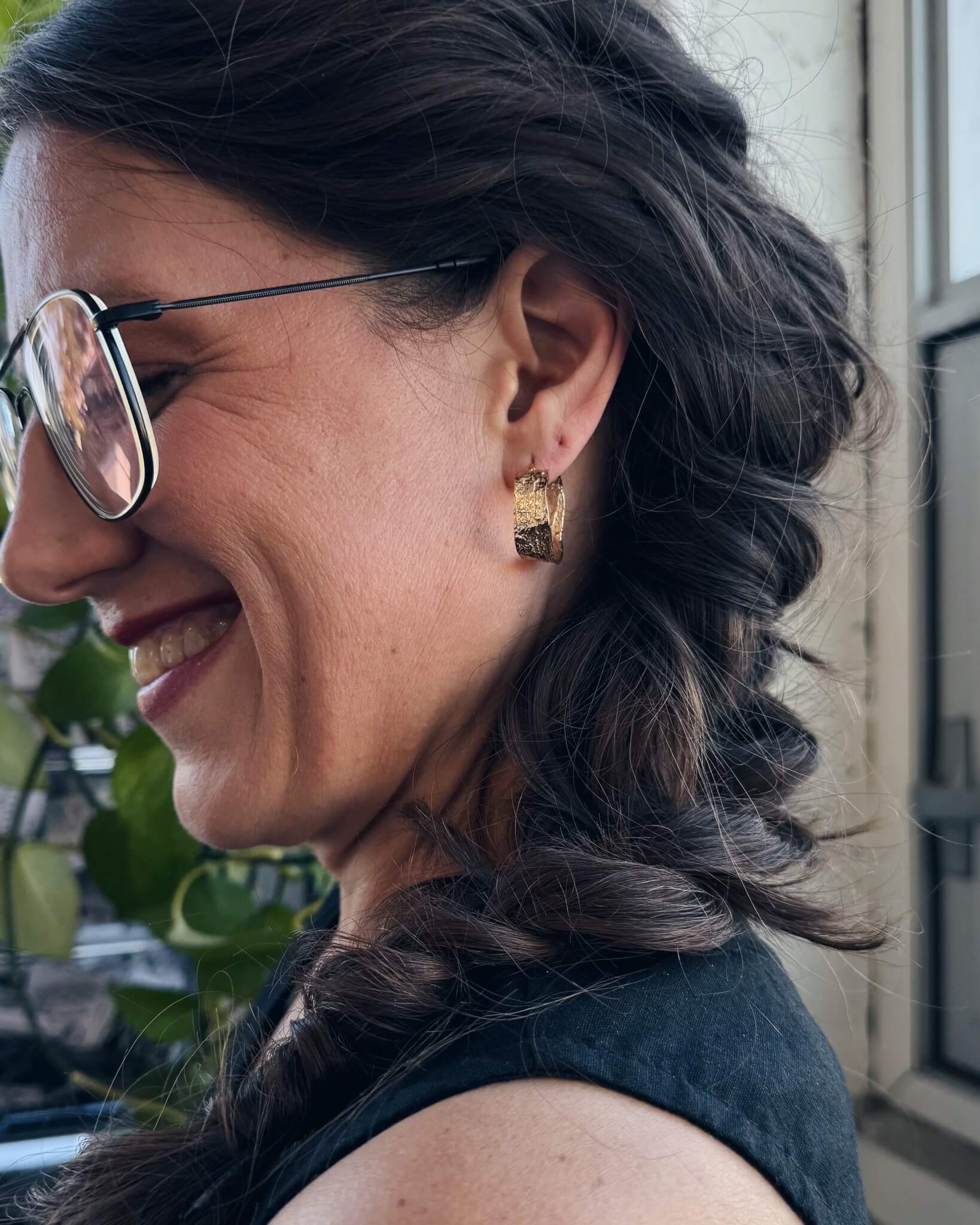 Double Dare – Grosses boucles d’oreilles texturées faites à la main - Lidia