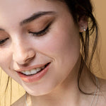 boucles d'oreilles cercles avec petites perles blanches - Lidia