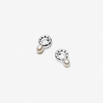 boucles d'oreilles cercles avec petites perles blanches - Lidia
