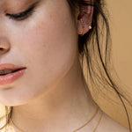 boucles d'oreilles cercles avec petites perles blanches - Lidia