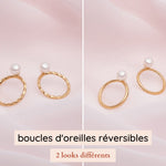 ear jackets avec perles blanches - Lidia