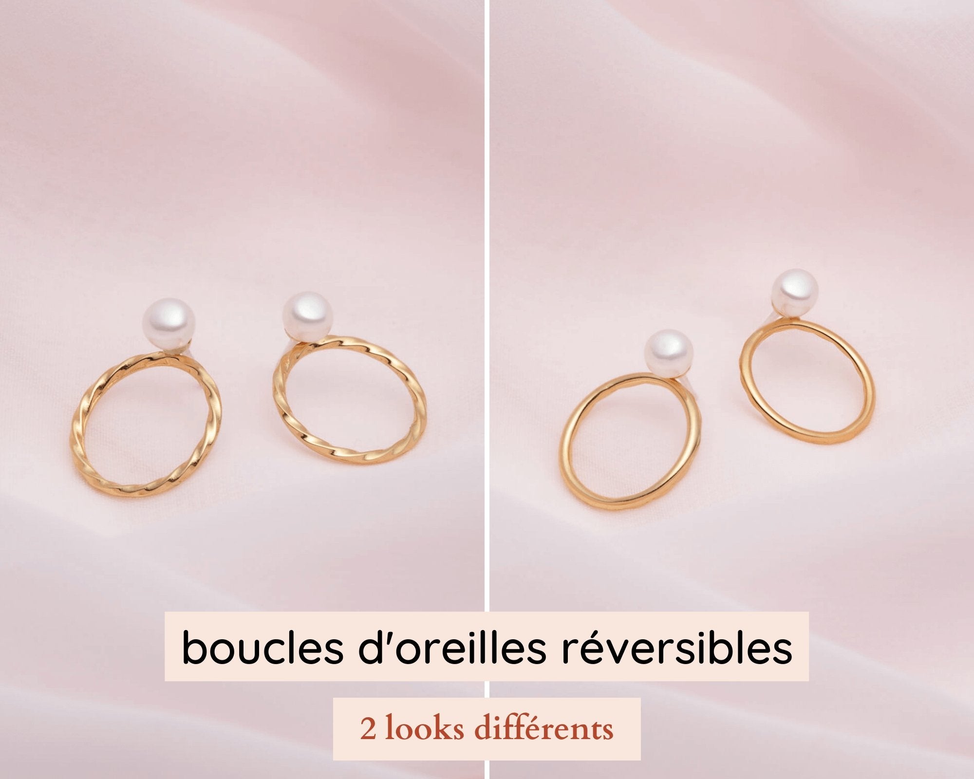 ear jackets avec perles blanches - Lidia