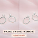 ear jackets avec perles blanches - Lidia