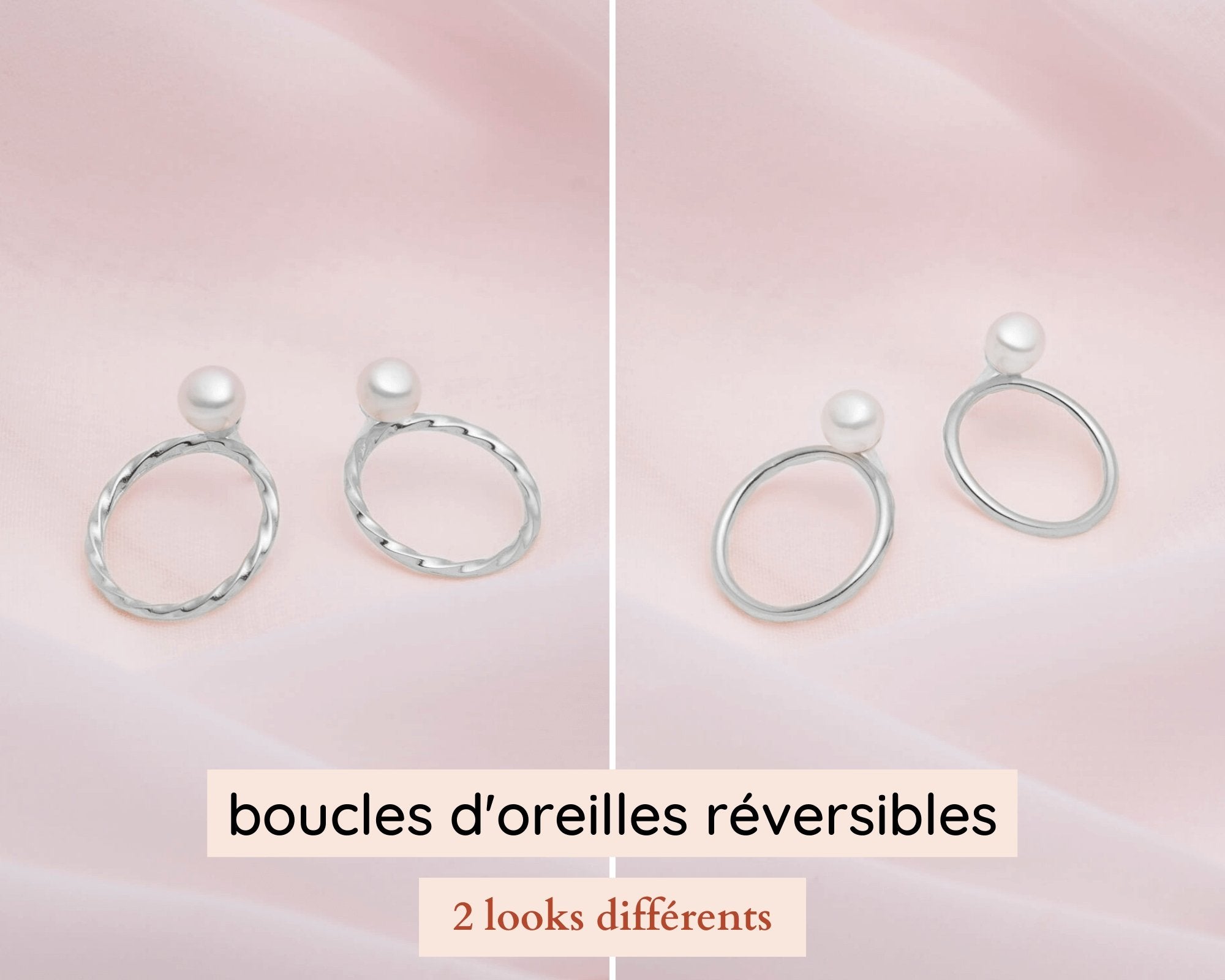 ear jackets avec perles blanches - Lidia