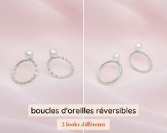 ear jackets avec perles blanches - Lidia