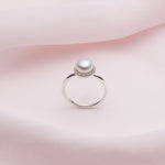 solitaire avec perle blanche - Lidia
