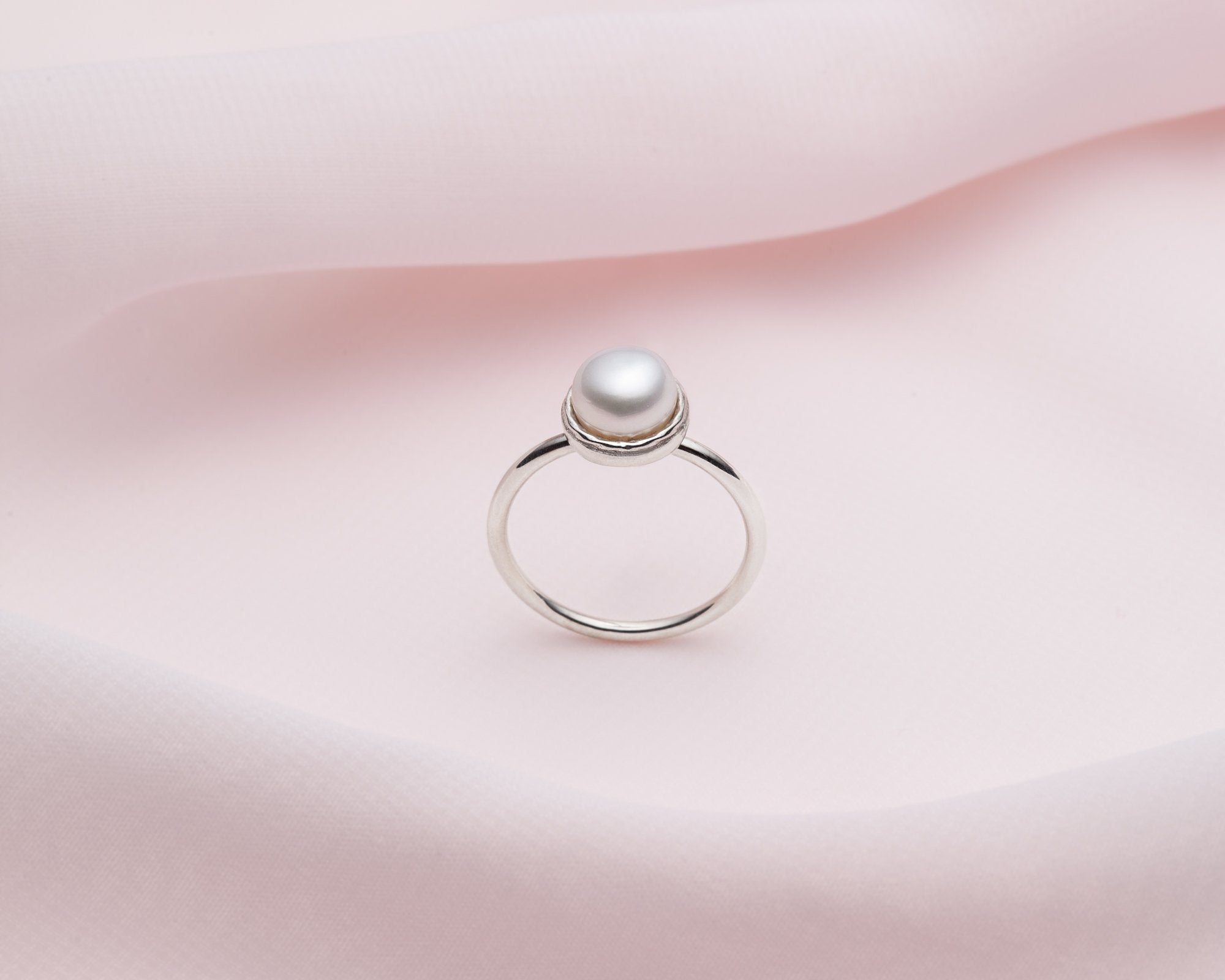 solitaire avec perle blanche - Lidia
