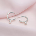 boucles d'oreilles anneaux avec perles - Lidia