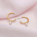 boucles d'oreilles anneaux avec perles - Lidia