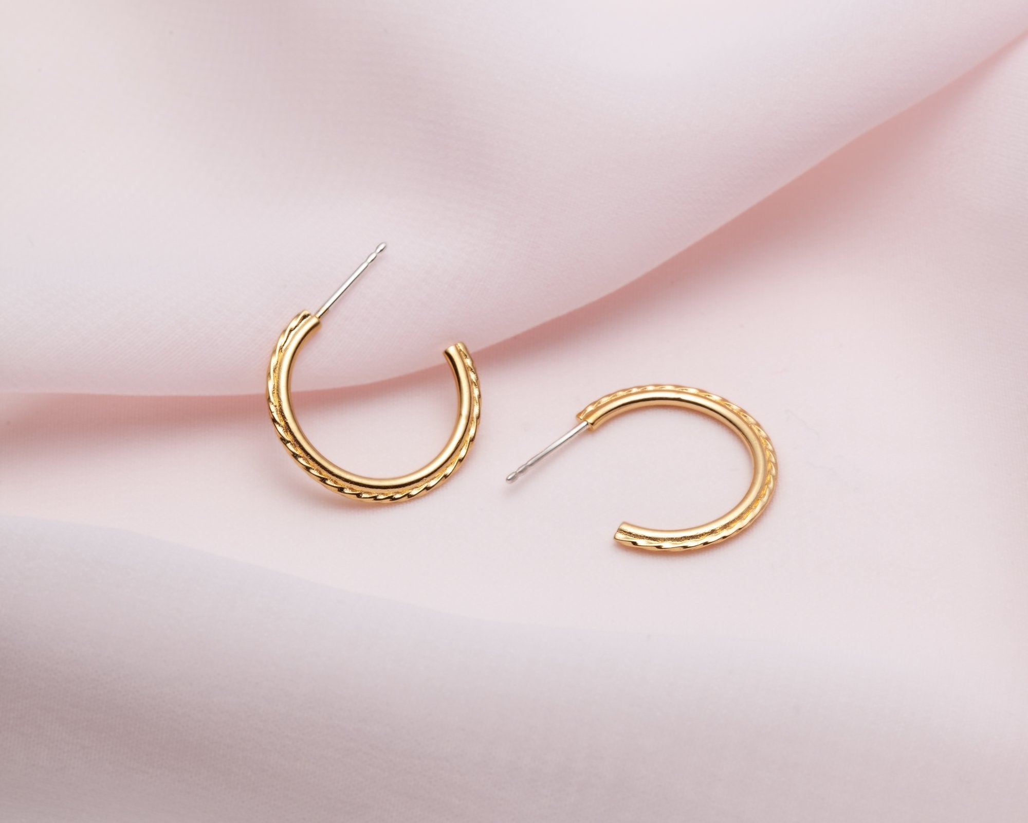 boucles d'oreilles anneaux avec perles - Lidia