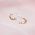 boucles d'oreilles avec perle blanche - Lidia