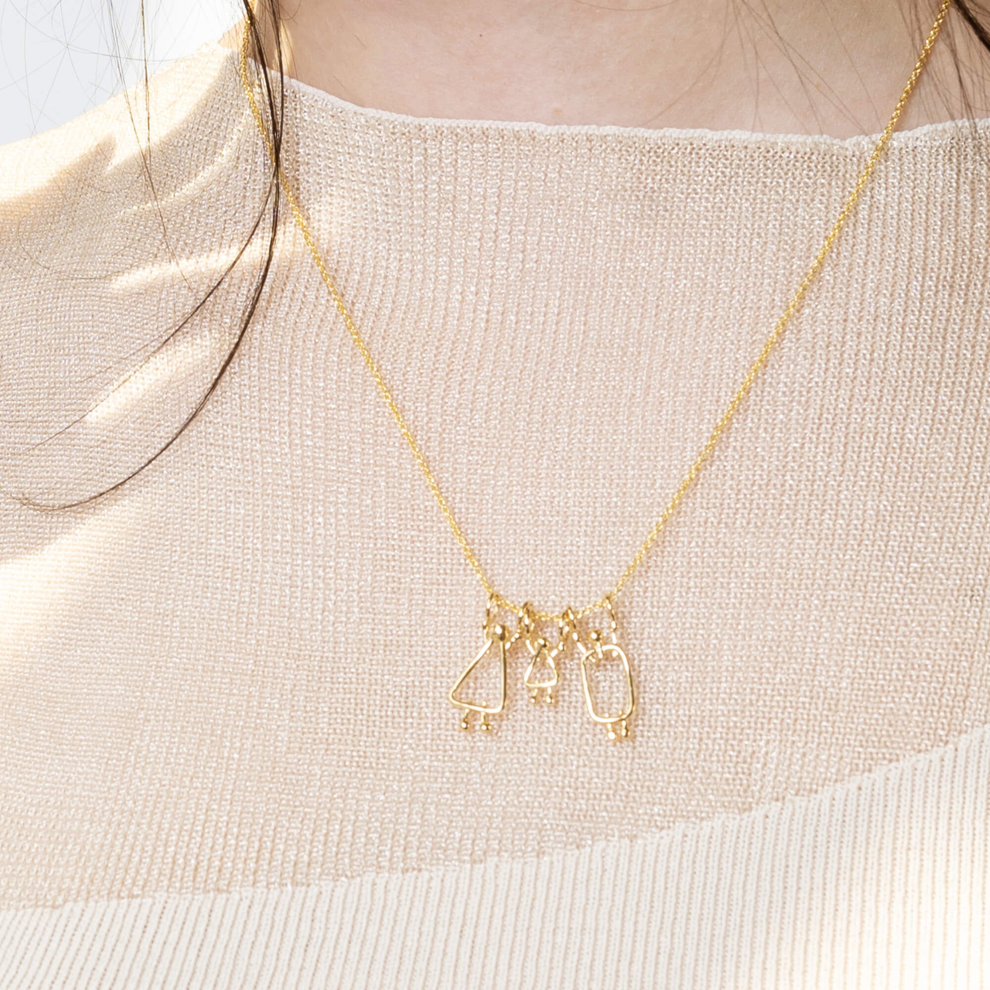 collier pour maman d'une fille en or massif 14k - Lidia