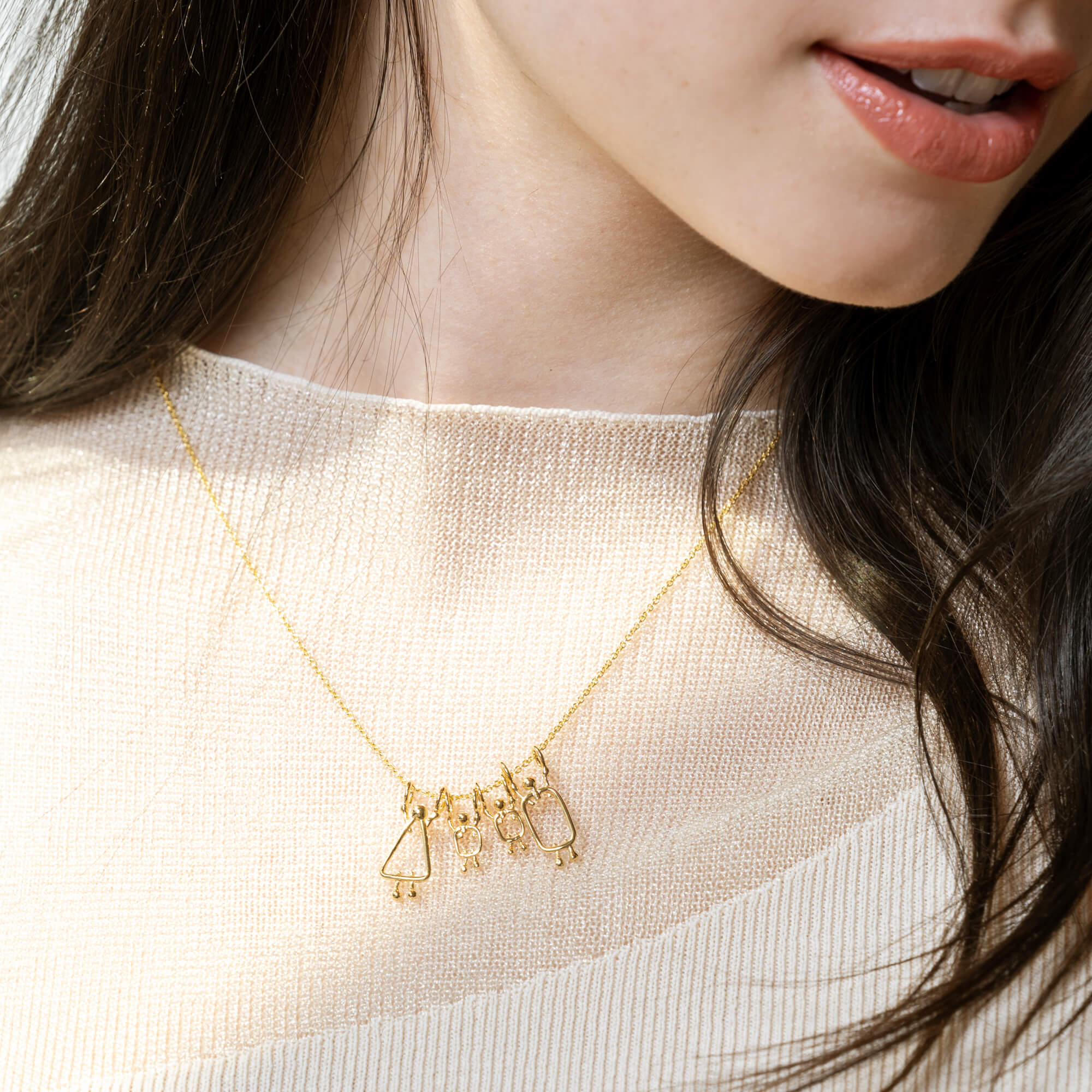 collier minimaliste en or pour maman de 2 garçons - Lidia