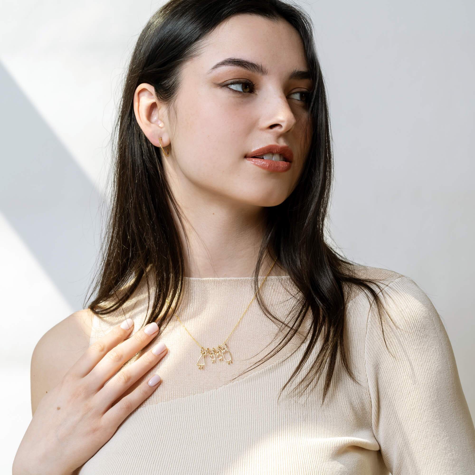 collier minimaliste en or pour maman de 2 garçons - Lidia