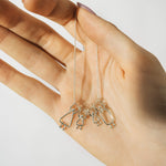 collier maman, 2 filles et papa en or - Lidia