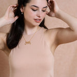 collier maman, 2 filles et papa en or - Lidia