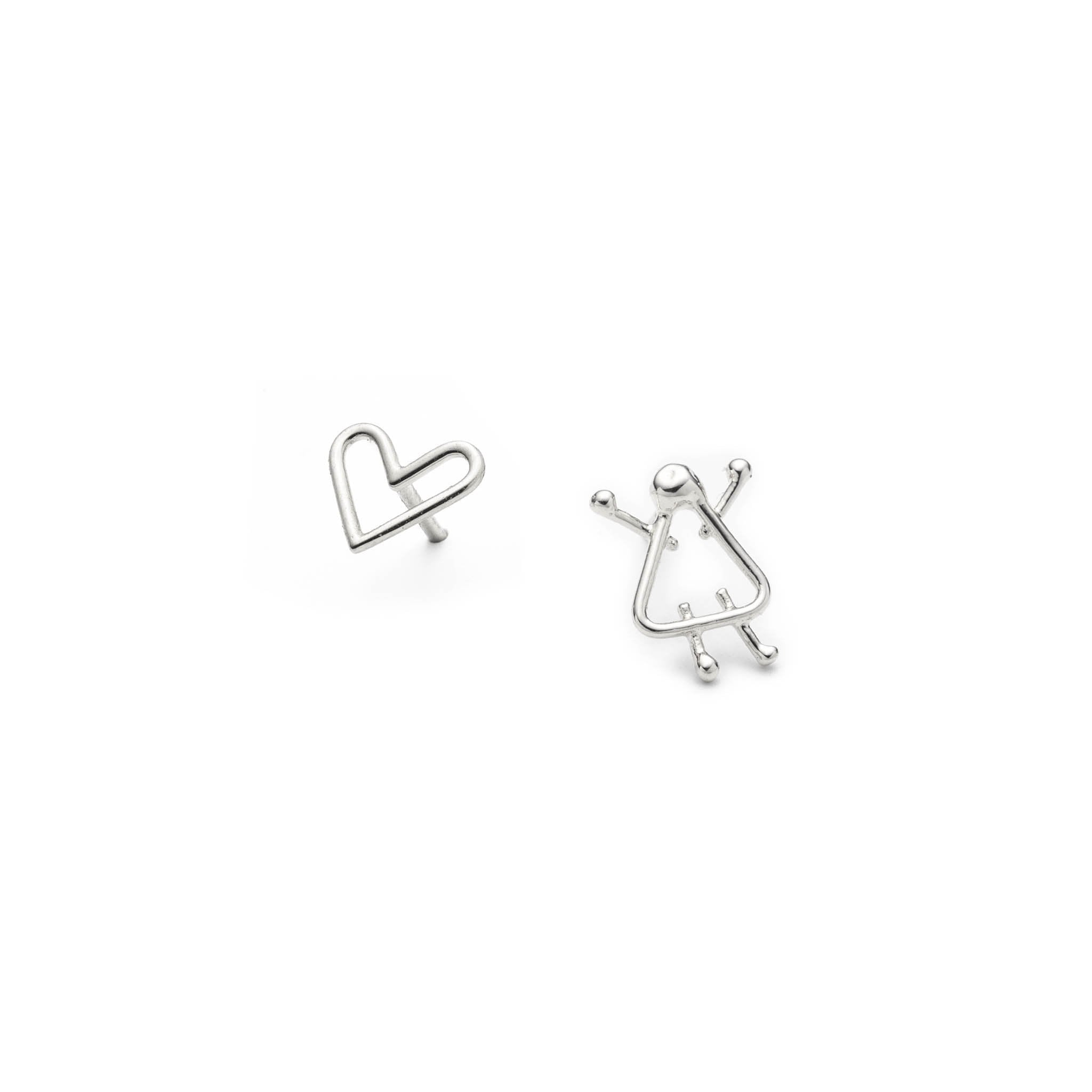 boucles d'oreilles coeur et fille - Lidia