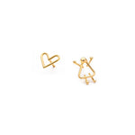 boucles d'oreilles coeur et fille - Lidia