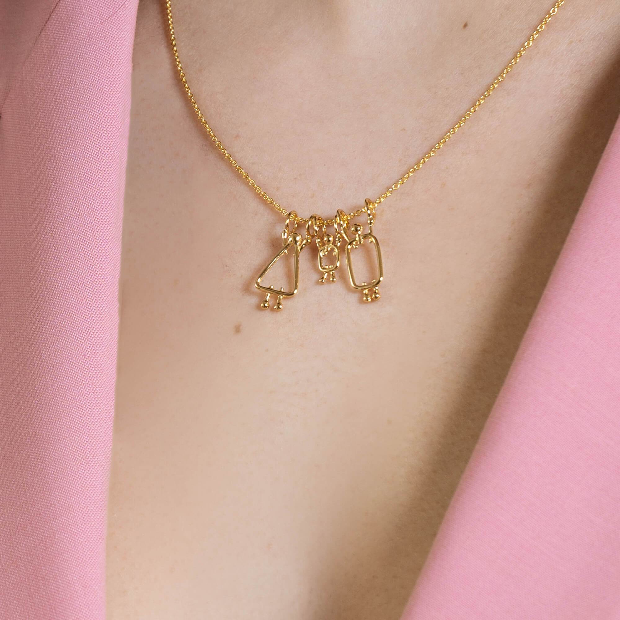 collier pour maman d'un garçon fait au Québec en or massif 14k - Lidia