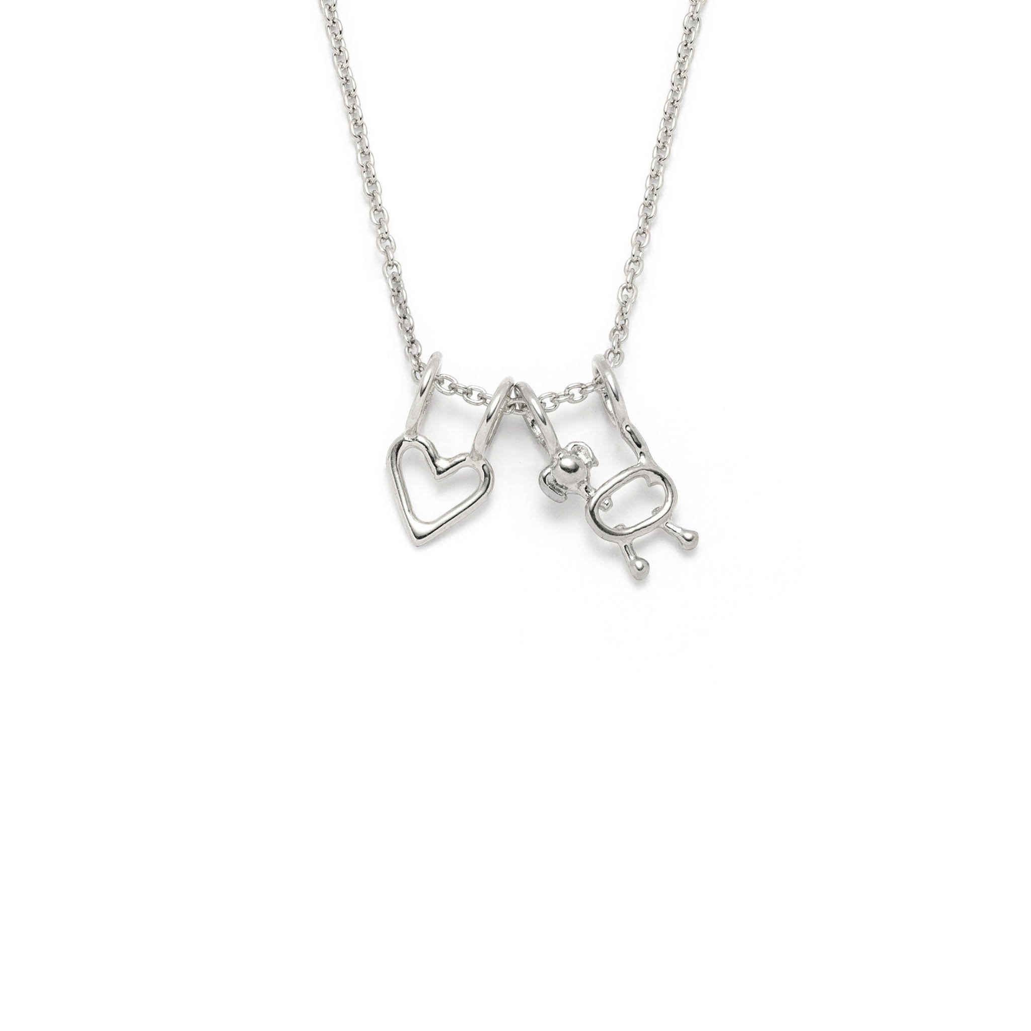 collier coeur et chien - Lidia