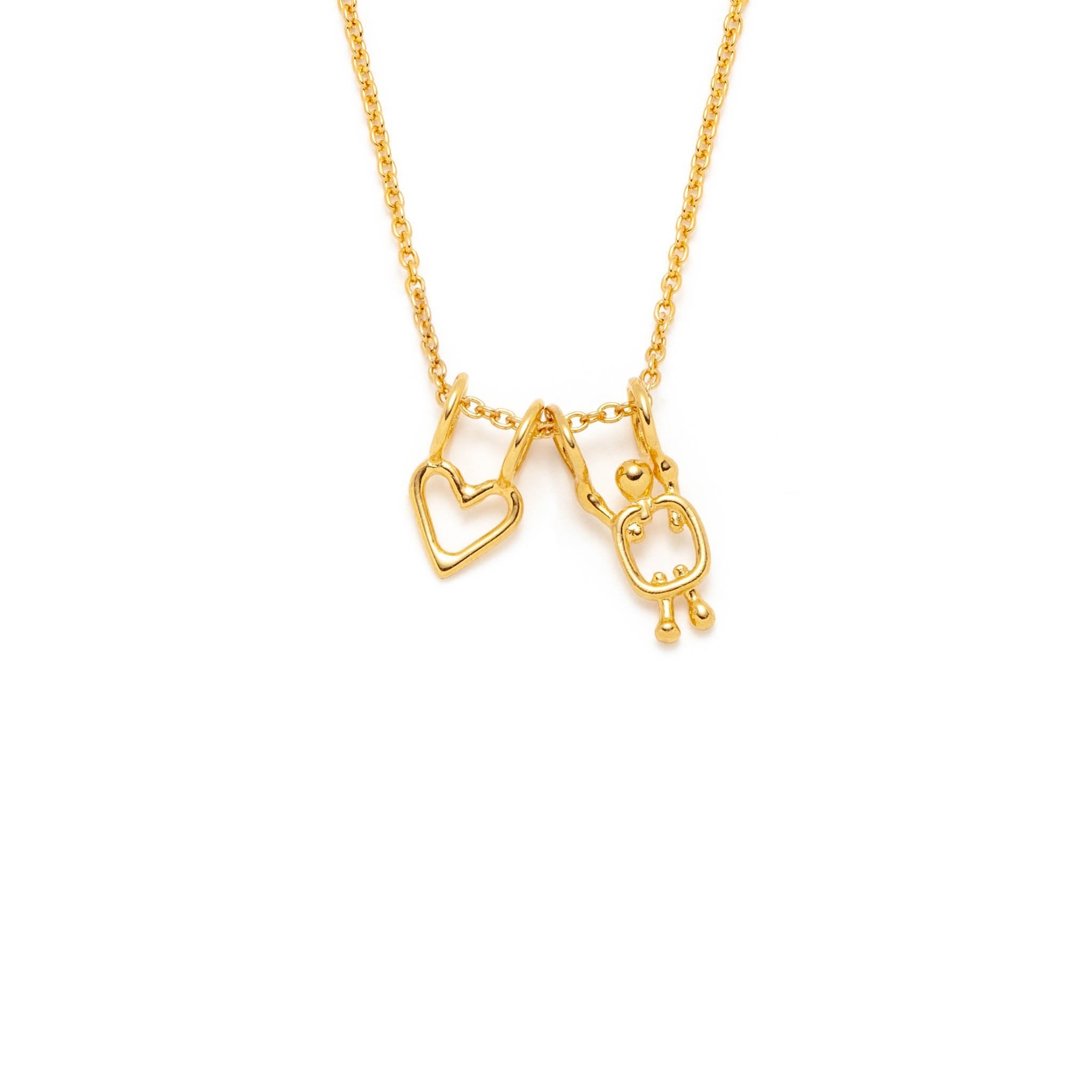 collier en argent coeur et garçon - Lidia