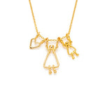 collier coeur, maman et fille - Lidia
