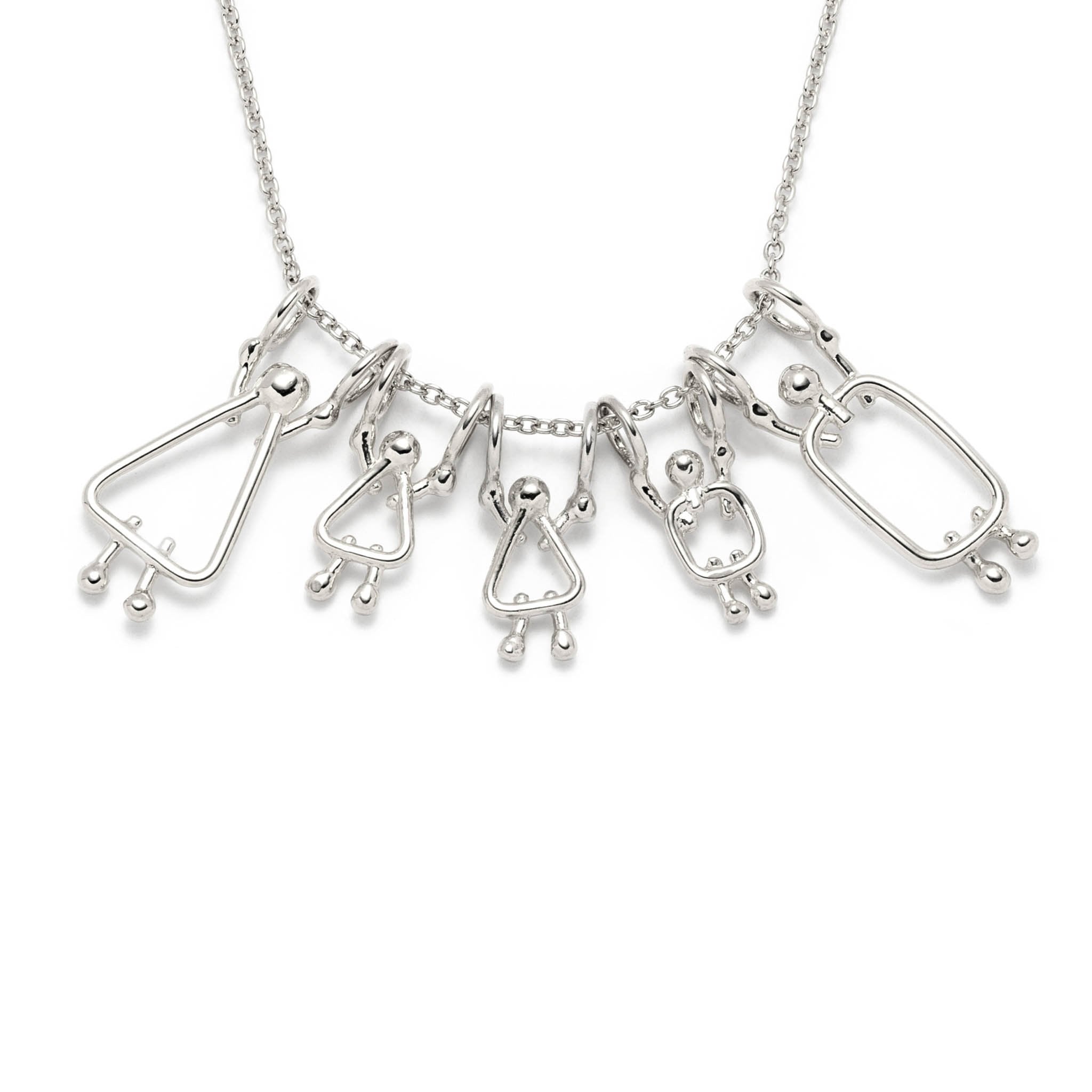 collier maman, 2 filles, garçon et papa - Lidia