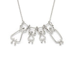 collier maman, 2 filles et papa en or - Lidia