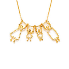 Collier famille en or massif pour maman - Lidia