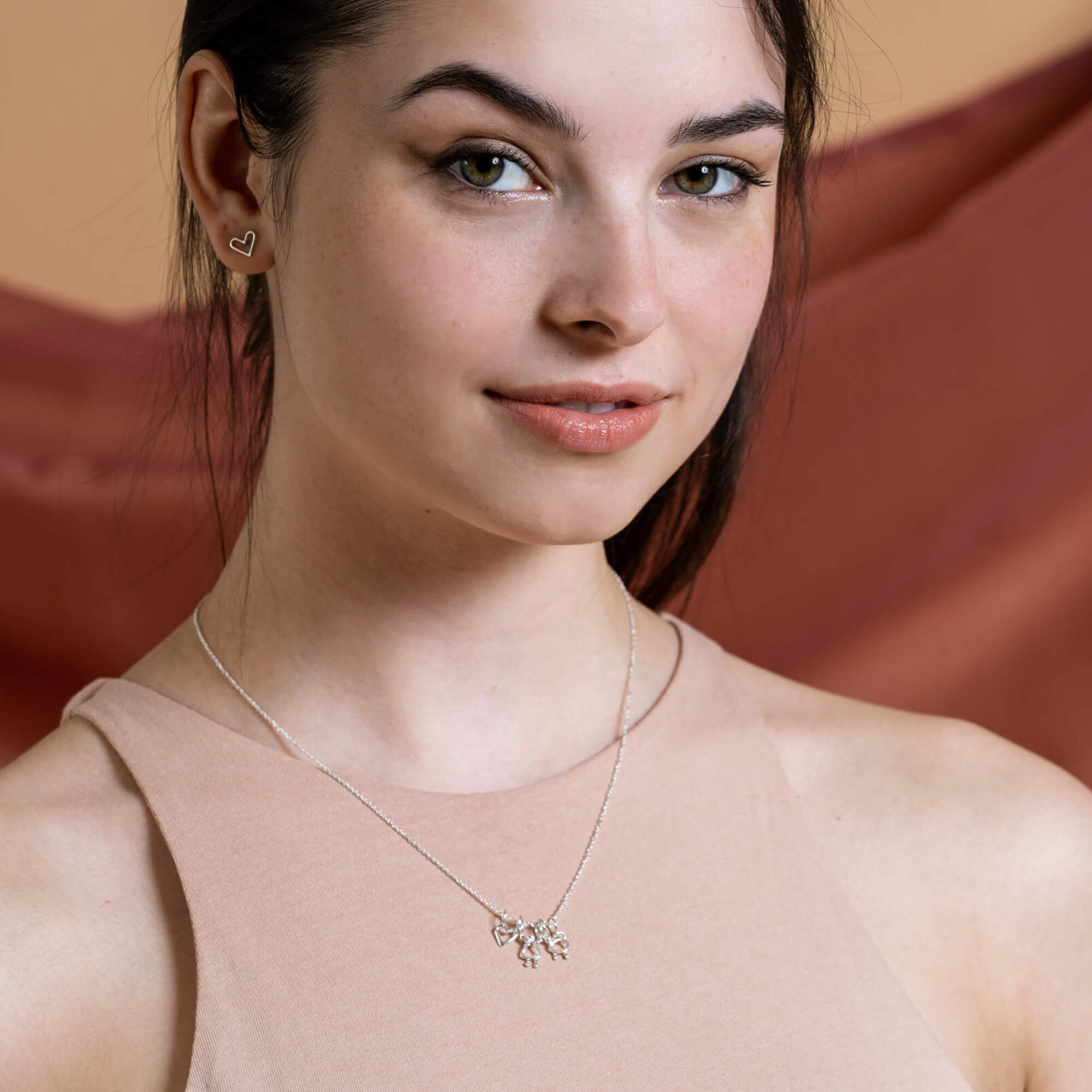 collier fille, coeur et chat - Lidia