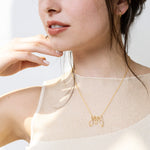 collier pour maman d'une fille en or massif 14k - Lidia