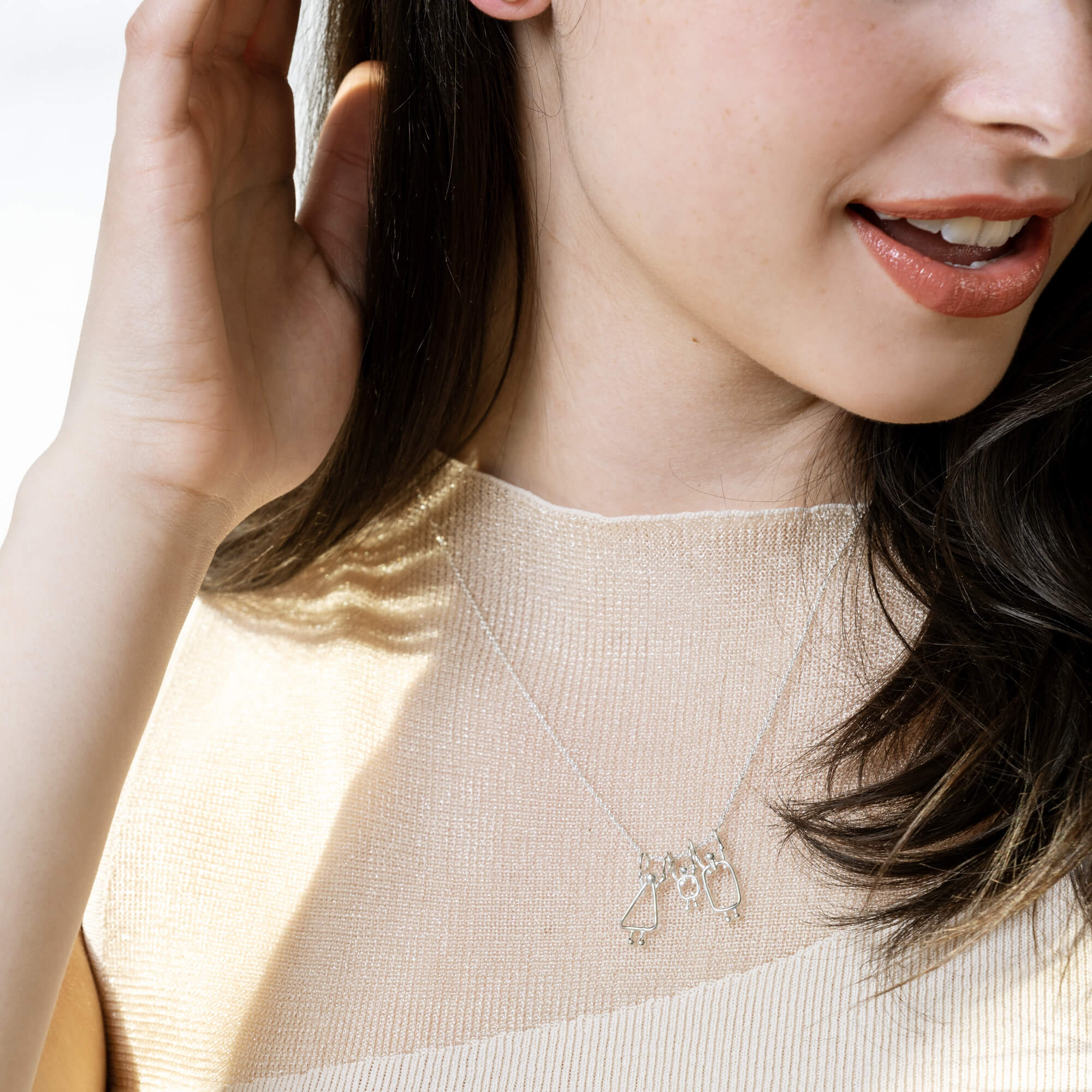 collier pour maman avec breloques famille