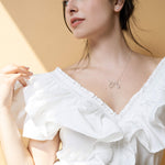 collier pour maman d'une fille en or massif 14k - Lidia