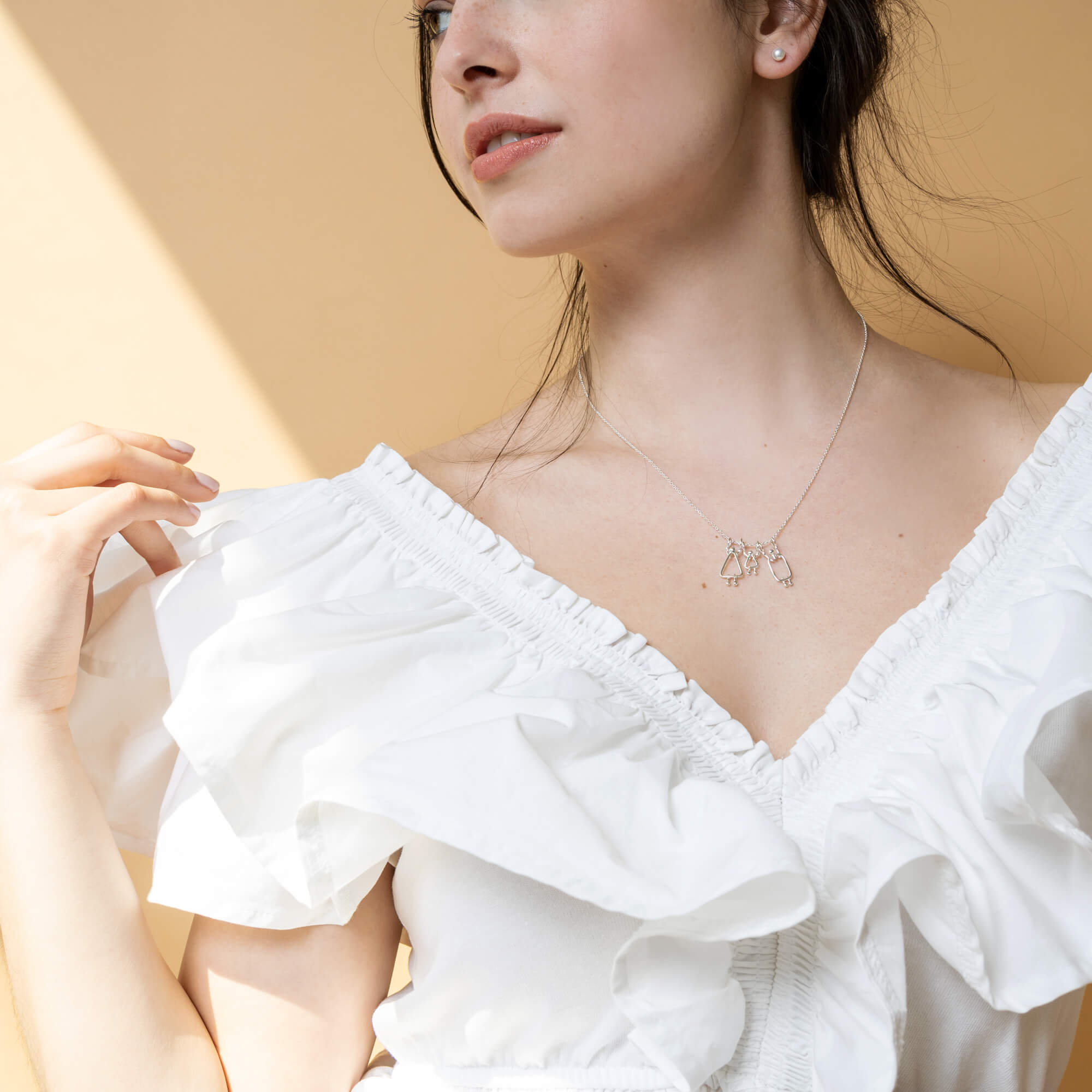 collier pour maman d'une fille en or massif 14k - Lidia
