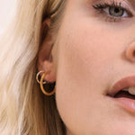 petites boucles d'oreilles créoles avec perles - Lidia