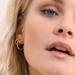 boucles d'oreilles anneaux avec perles - Lidia