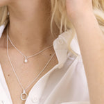 petit collier avec pendentif perle blanche - Lidia