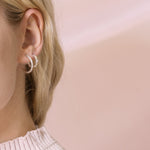 boucles d'oreilles anneaux avec perles - Lidia