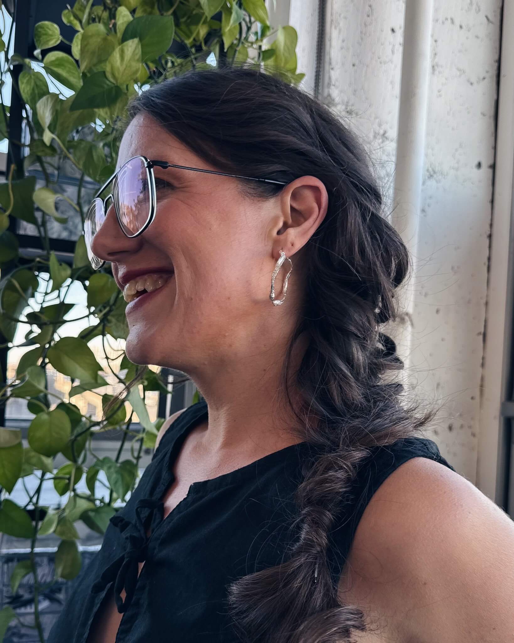 Émilie - Grands anneaux d’oreilles ondulés fait au Québec - Lidia