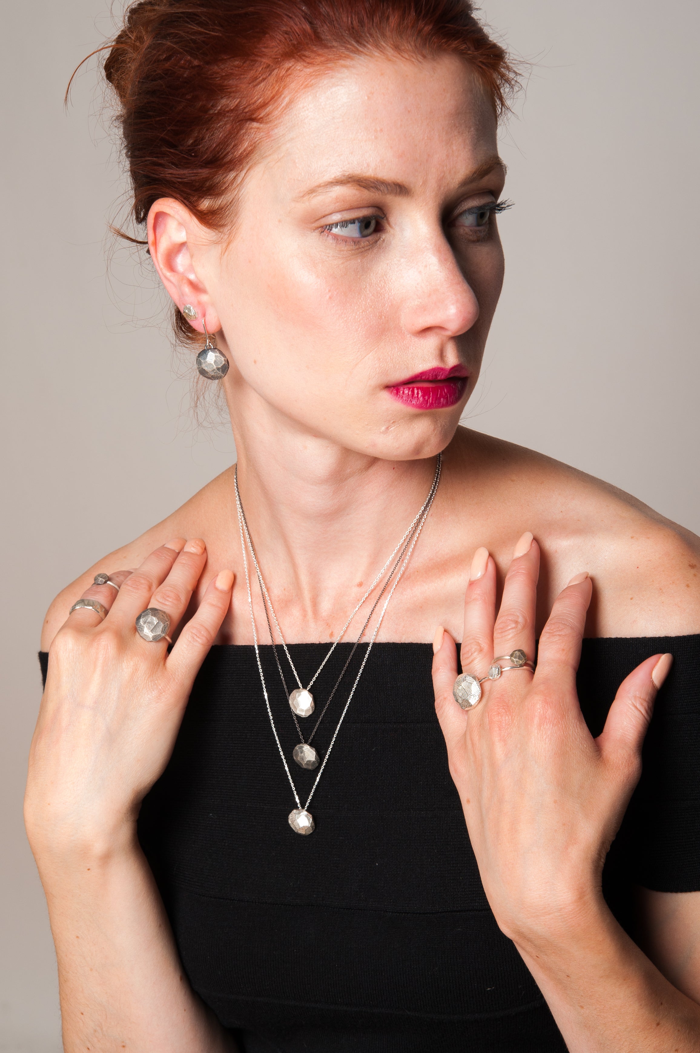 bague texturée oxydée - Lidia