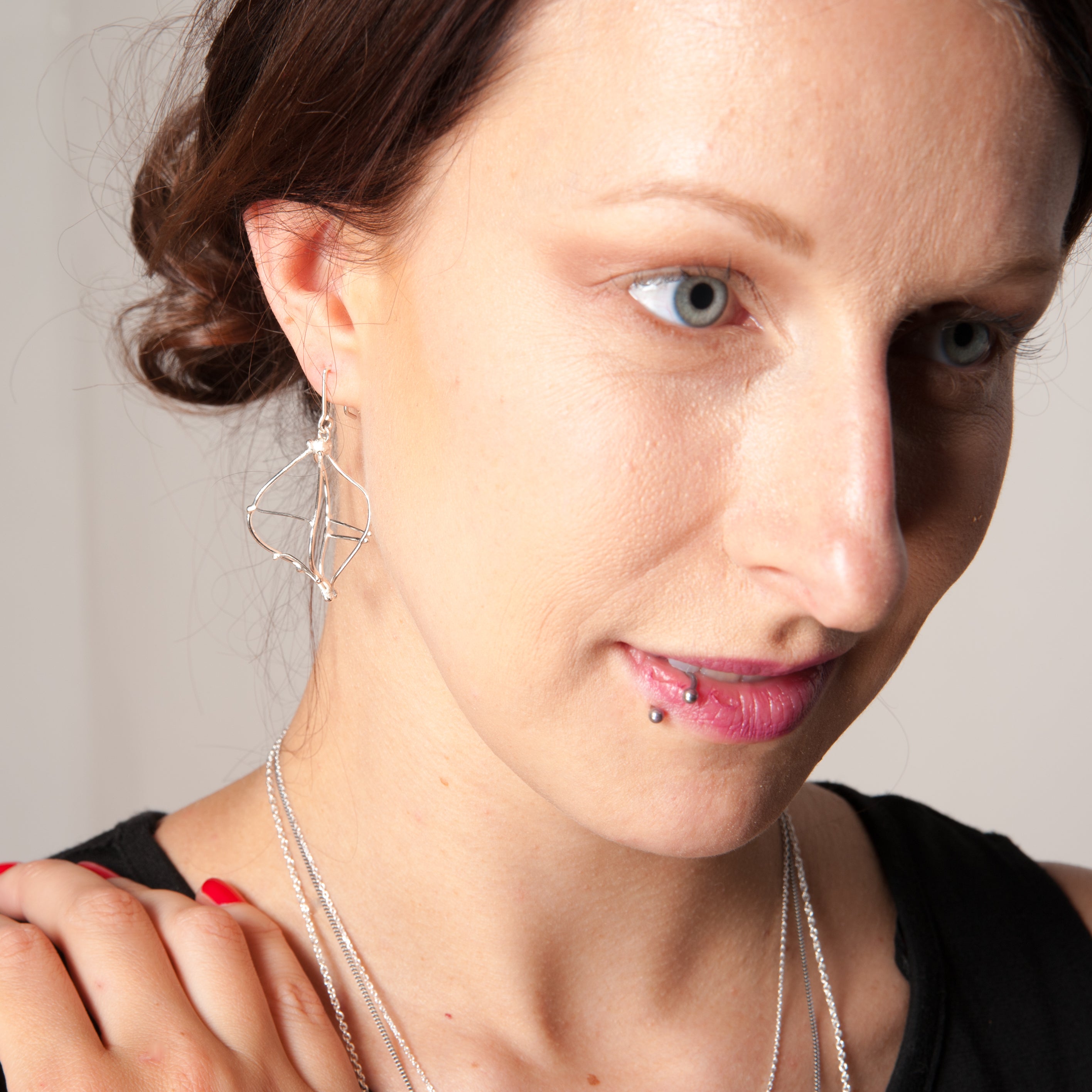 boucles d'oreilles en 3D avec crochets - Lidia