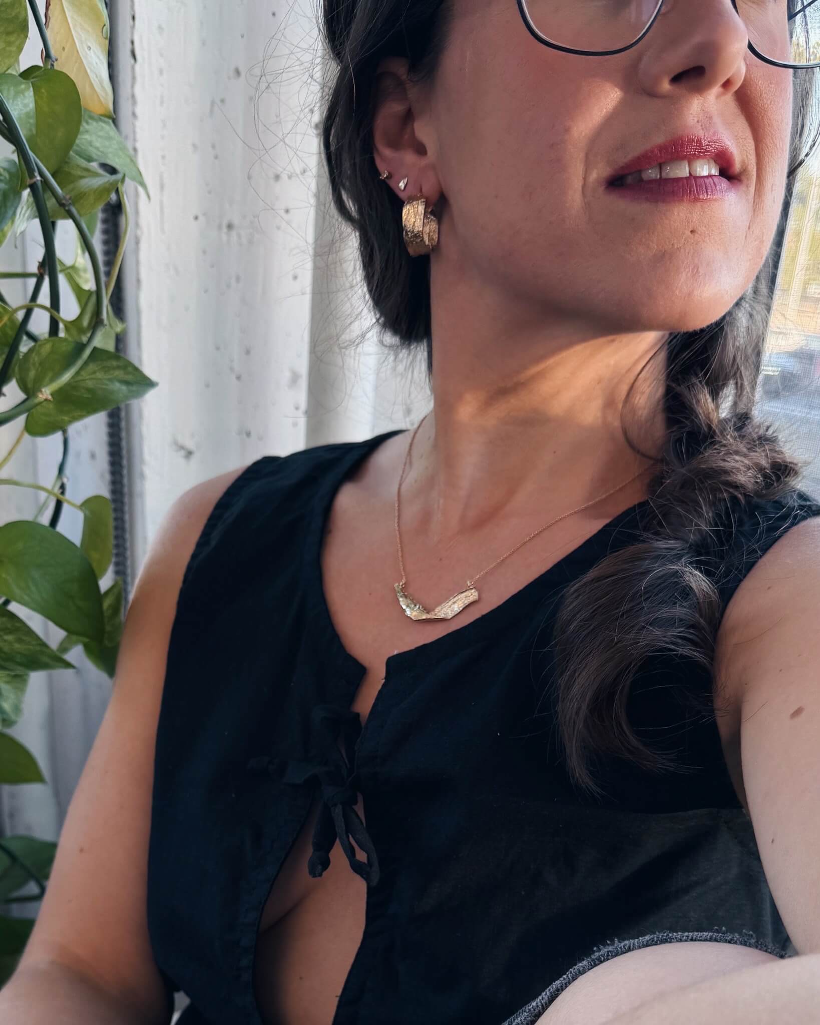 Double Dare – Grosses boucles d’oreilles texturées faites à la main - Lidia