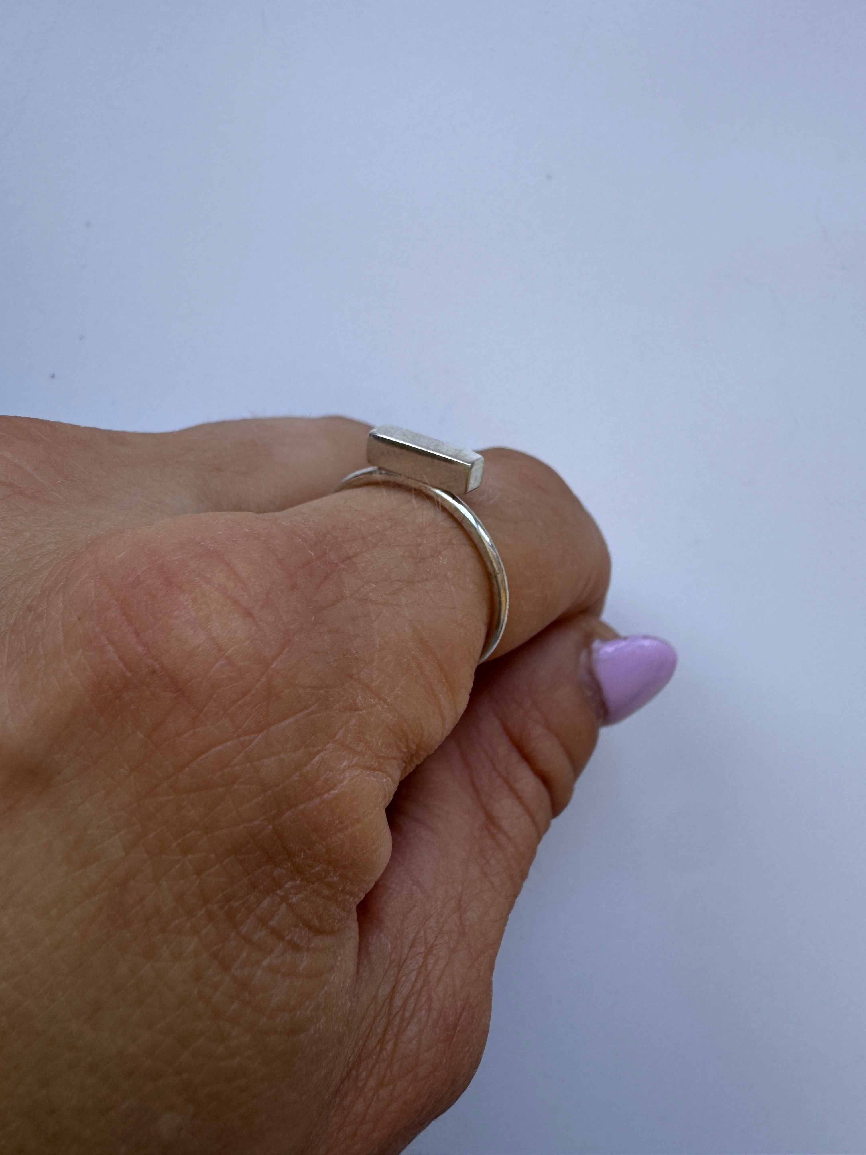 bague minimaliste avec bloc en argent - Lidia