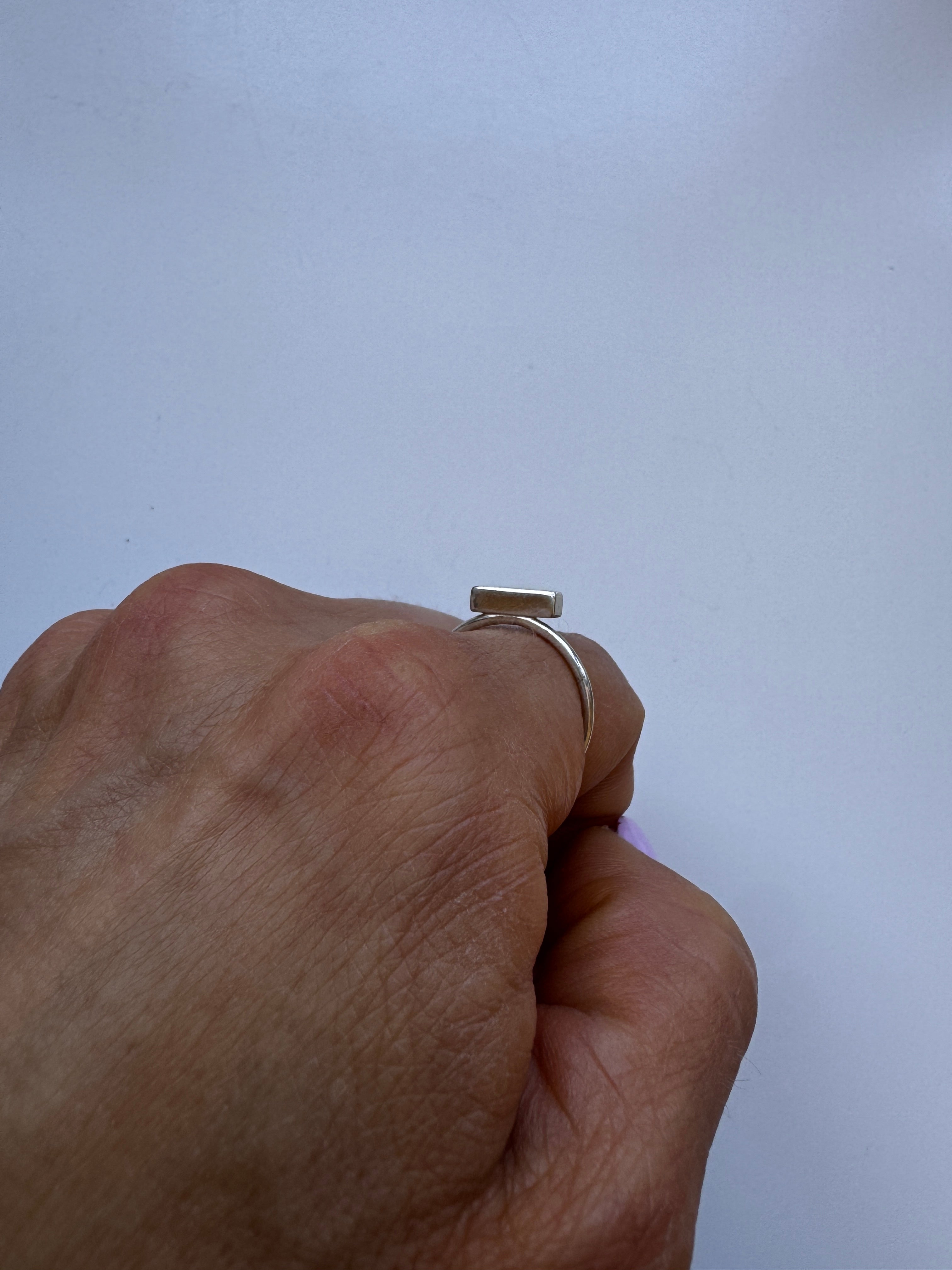 bague minimaliste avec bloc en argent - Lidia