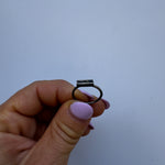 bague minimaliste avec bloc en argent oxydé - Lidia