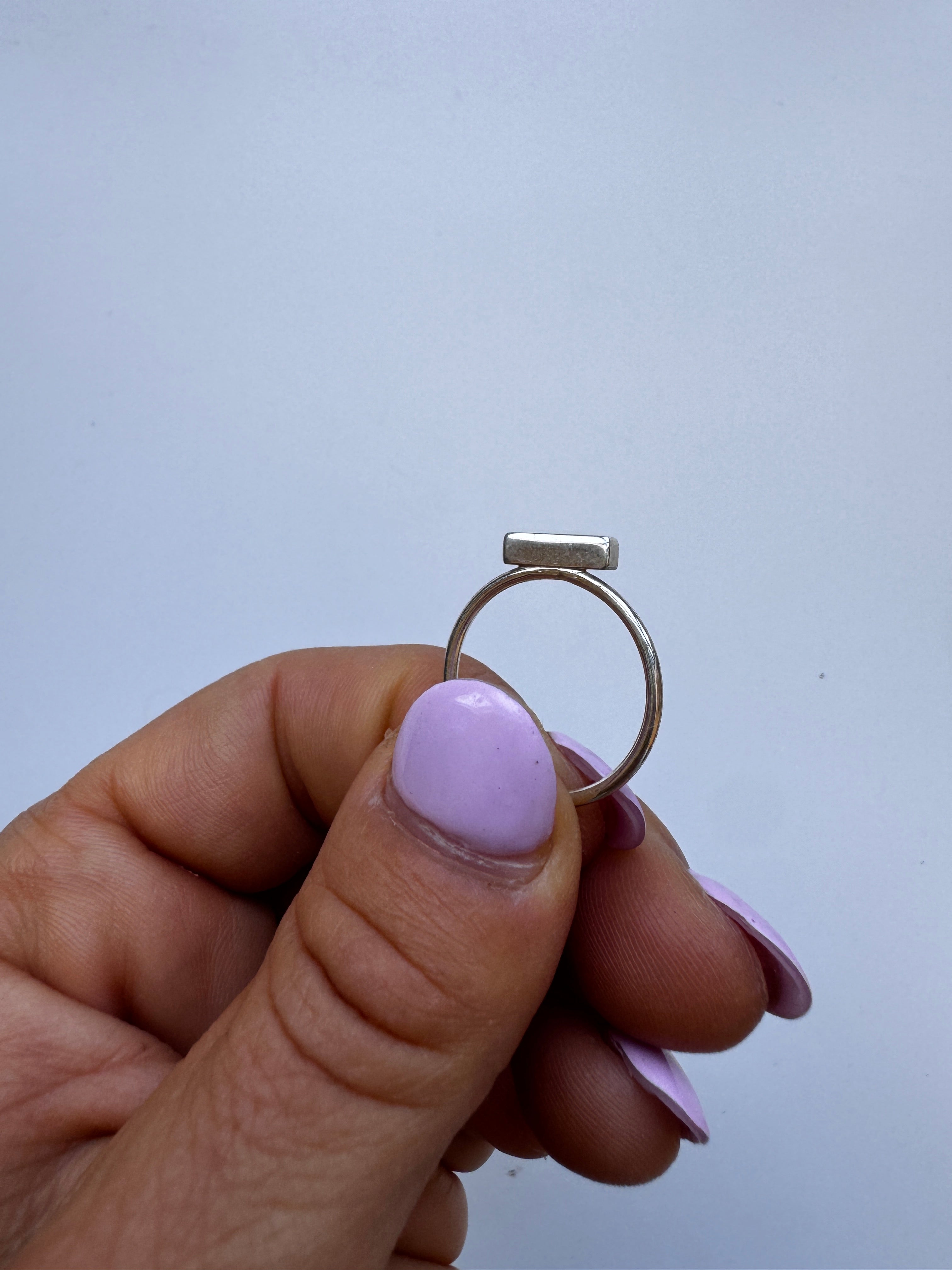 bague minimaliste avec bloc en argent - Lidia