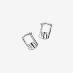 anneaux d’oreilles en argent texturé pour lobe d’oreille fabriqué à la main