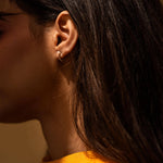 Boucles d’oreilles avec chaines pendantes et petites perles - Lidia