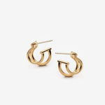 boucles d’oreilles doubles en argent sterling plaqué or